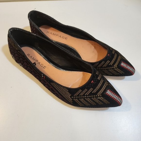 RAMPAGE Caela  women's pointed toe multicolor flat shoes size 8M - Picture 2 of 12